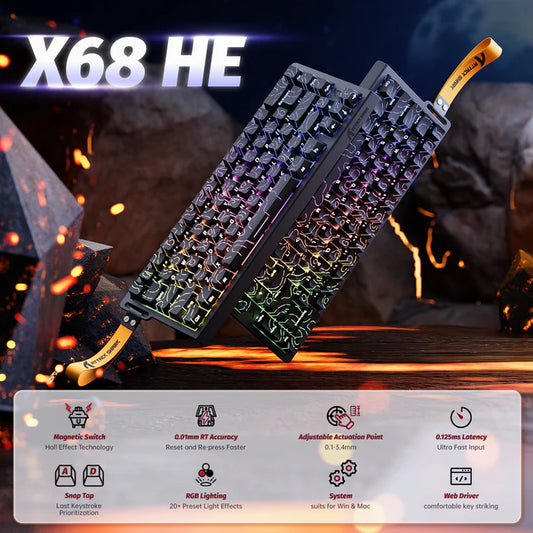 ATTACK SHARK X68 HE Rapid Trigger Keyboard