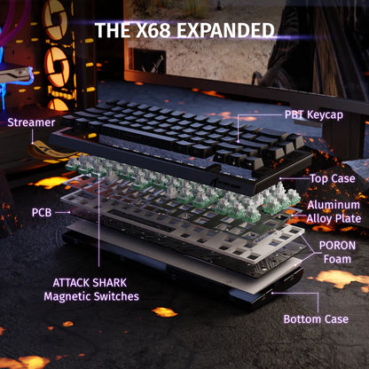 ATTACK SHARK X68 HE Rapid Trigger Keyboard
